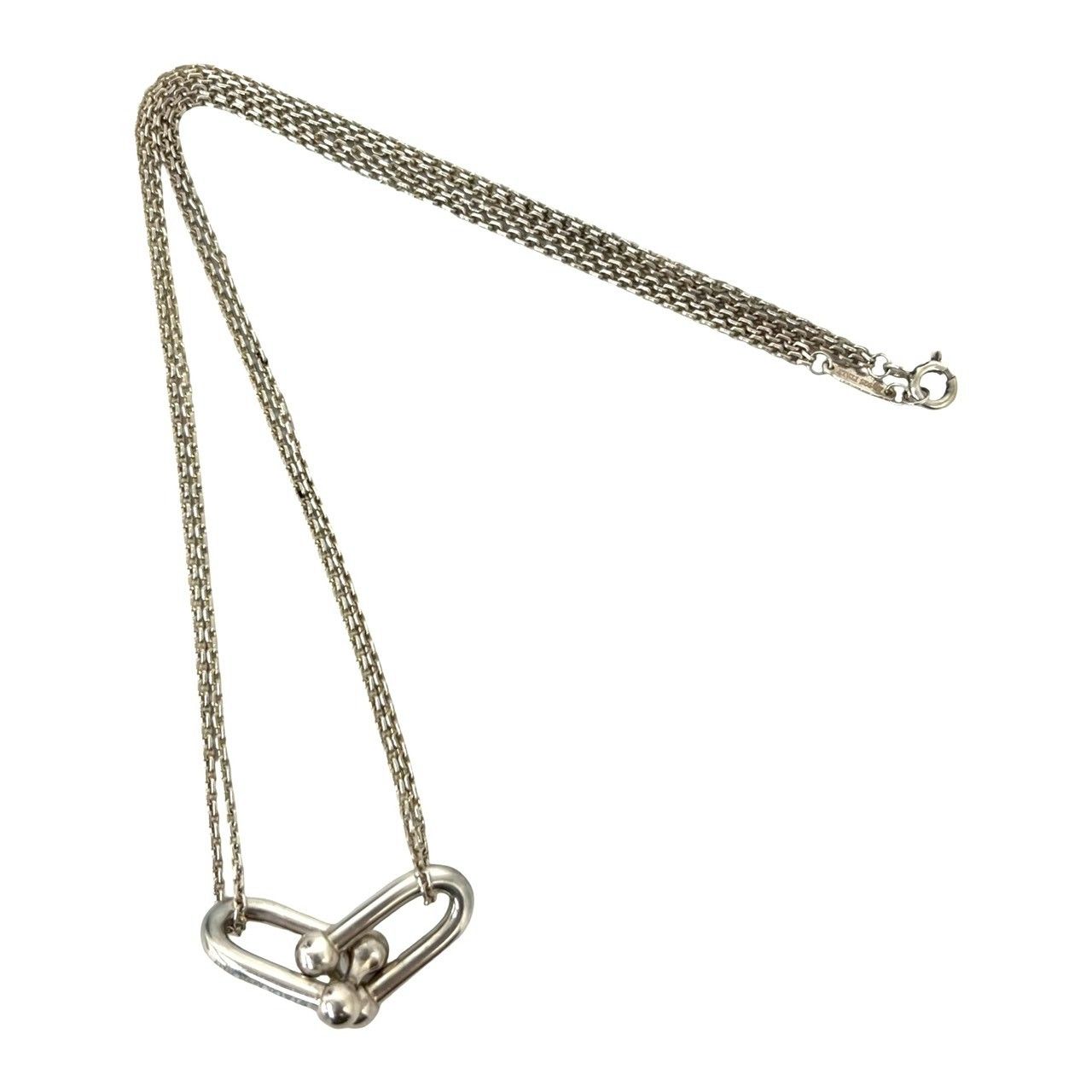 Tiffany & Co Large Double Link 925 Sterling Silver Necklace Pendant — view 5