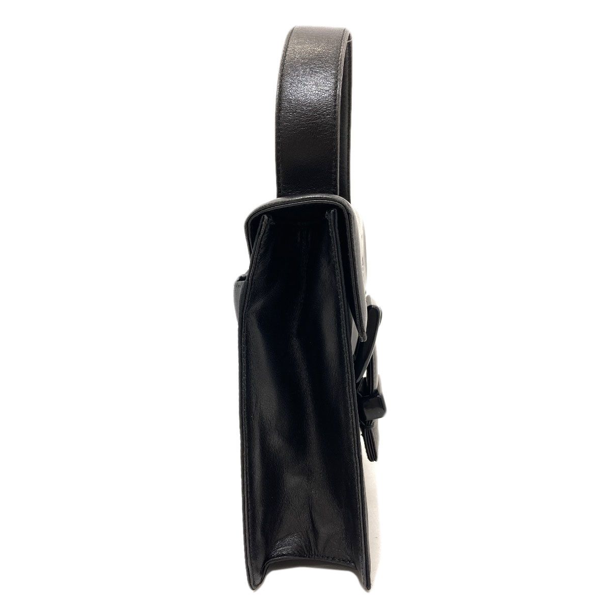 Prada Belt Motif Handbag Nylon Leather — view 3