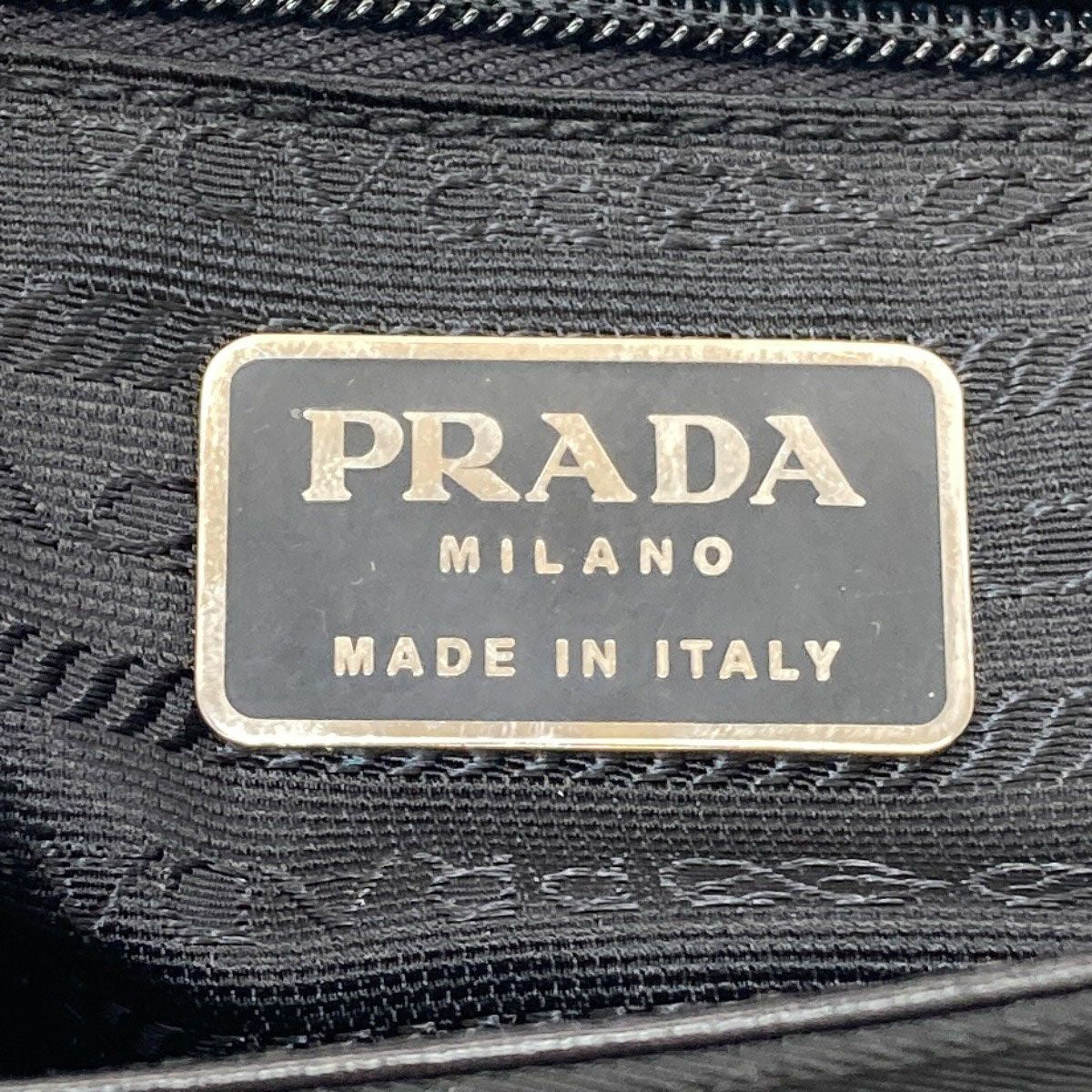 Prada Belt Motif Handbag Nylon Leather — view 6