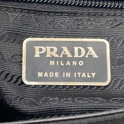 Prada Belt Motif Handbag Nylon Leather — view 6