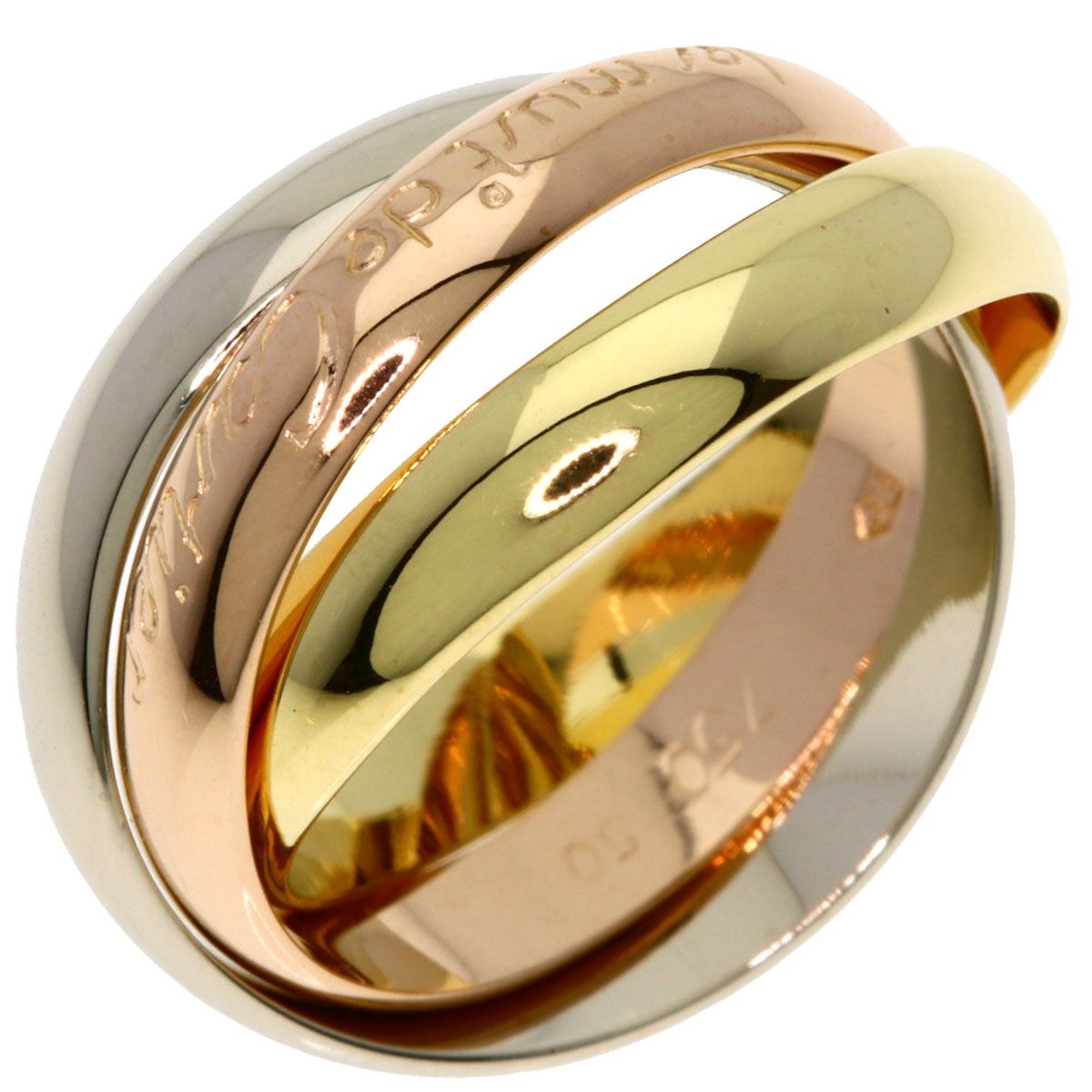 Cartier Trinity 50 Ring 18k Yellow Gold 18k Pink White — view 2