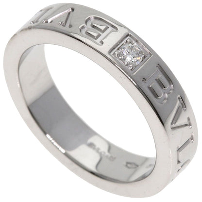 Bvlgari Double Logo Diamond Ring 18k White Gold