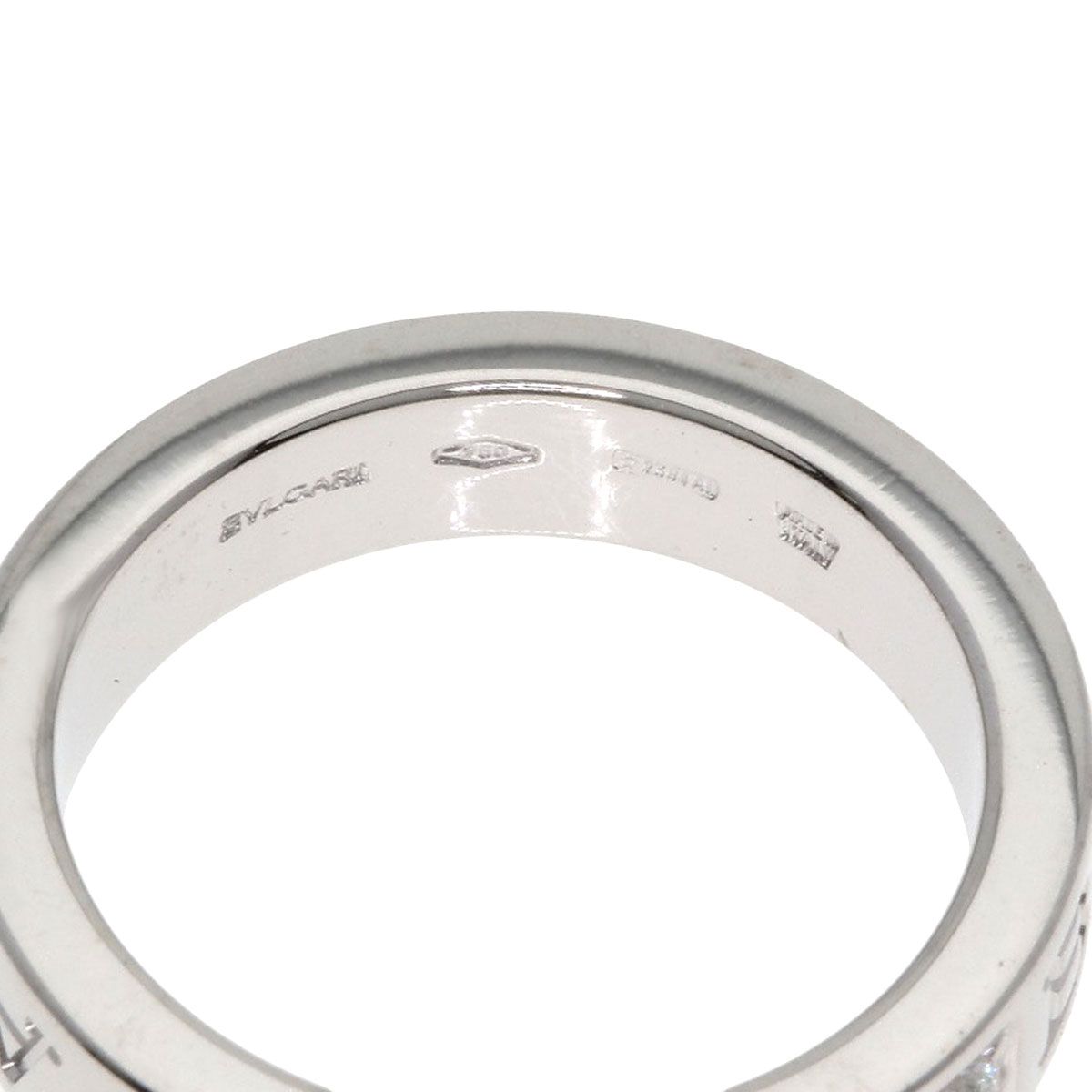 Bvlgari Double Logo Diamond Ring 18k White Gold — view 5