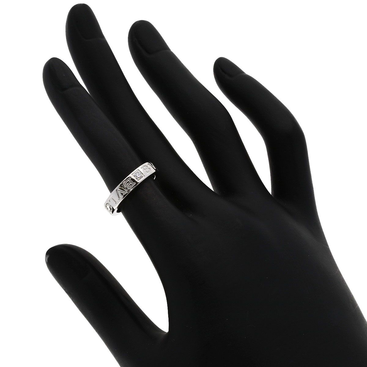Bvlgari Double Logo Diamond Ring 18k White Gold — view 6