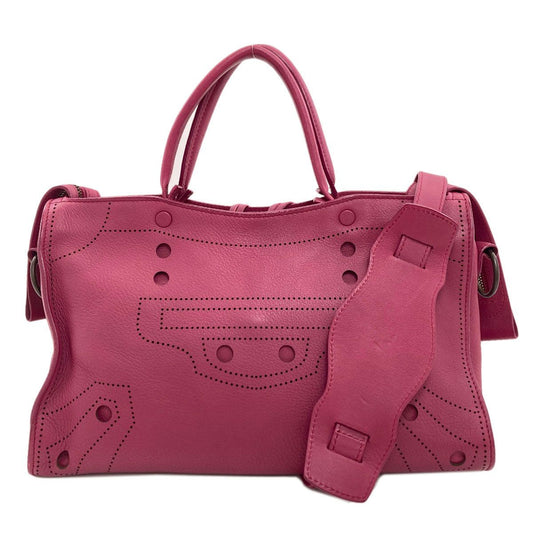 Balenciaga Black Out City 2-Way Handbag Calf