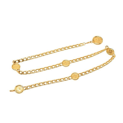 Chanel CC Logo Coin Chain Belt Gold Plated