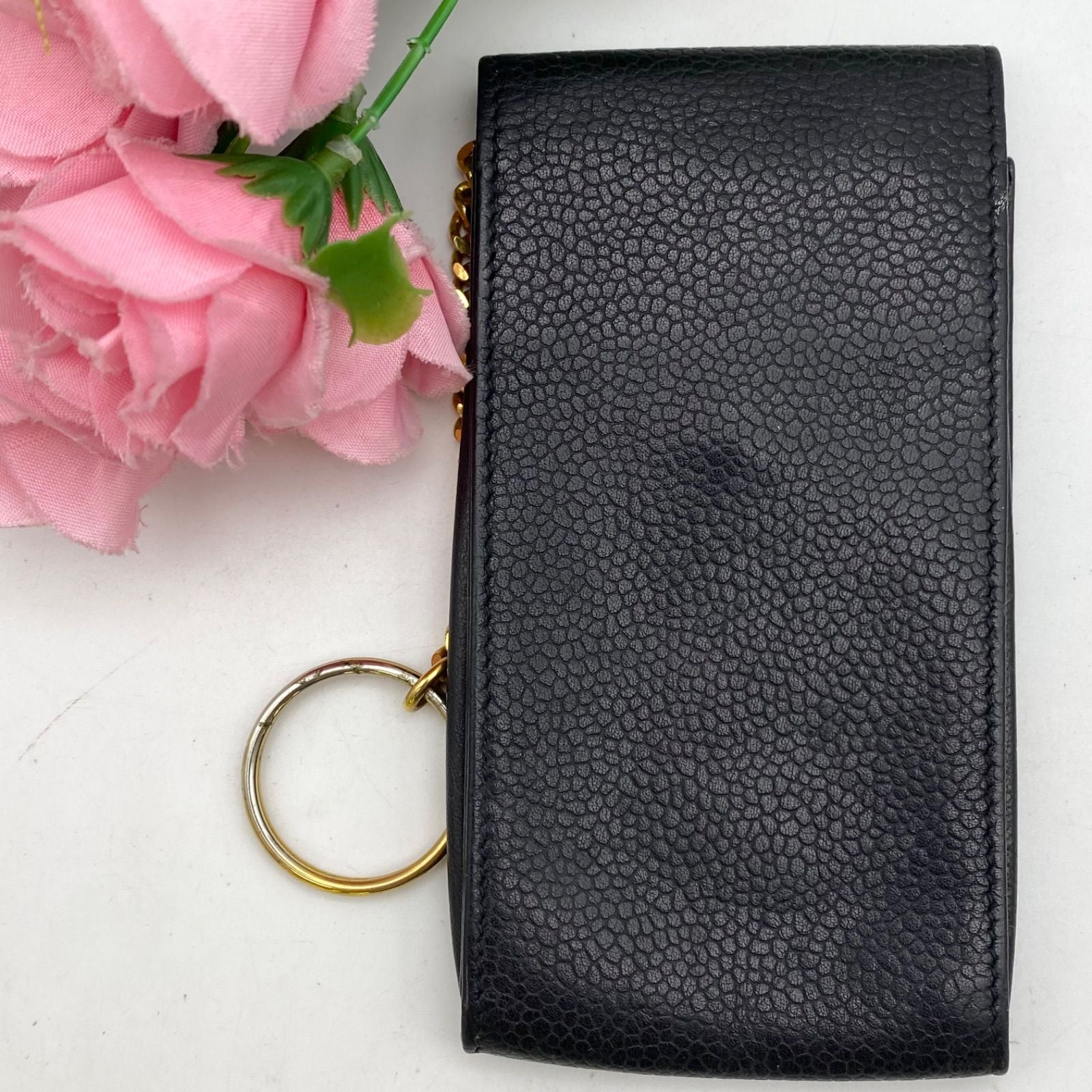 Chanel Cigarette Case CC Logo Caviar Leather — view 3