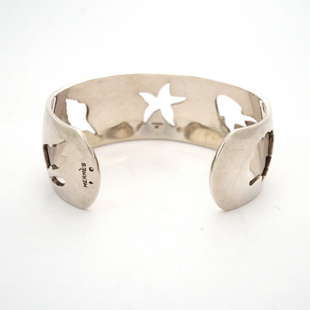 Hermes Bangle Sea Motif 925 Sterling Silver Bracelet — view 4