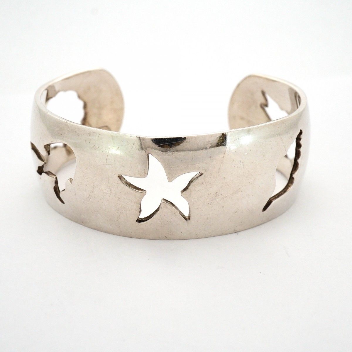 Hermes Bangle Sea Motif 925 Sterling Silver Bracelet — view 9
