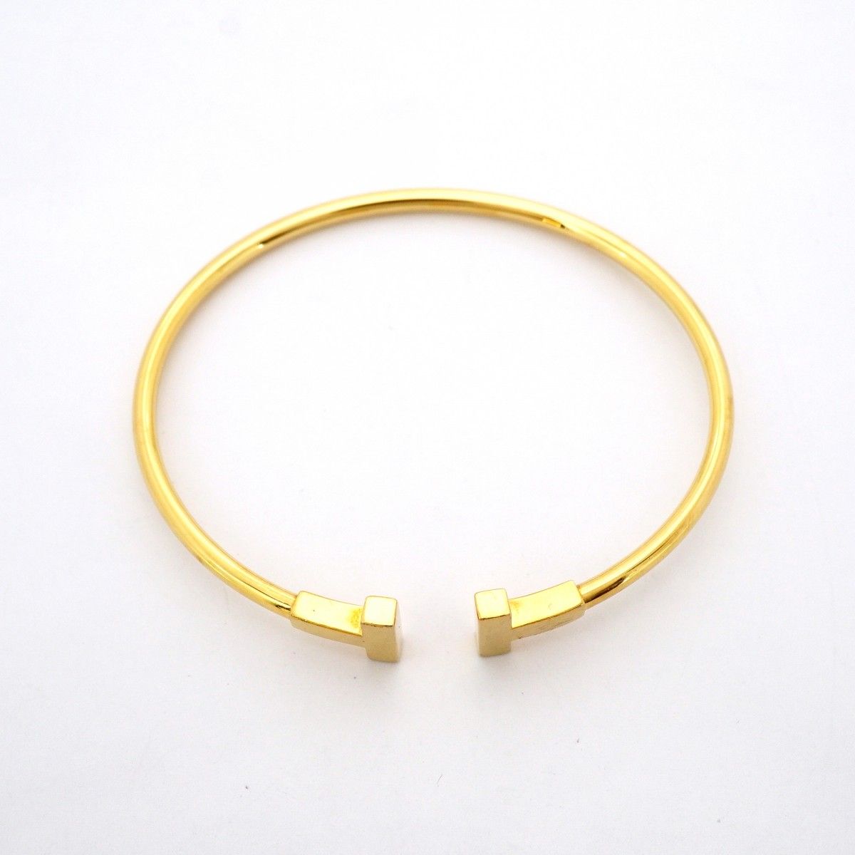 Tiffany & Co Bangle T Wire 18k Yellow Gold Bracelet — view 3
