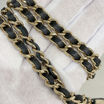 Chanel Lip Case Quilted Lambskin Black Champagne Gold Shoulder Bag — view 6