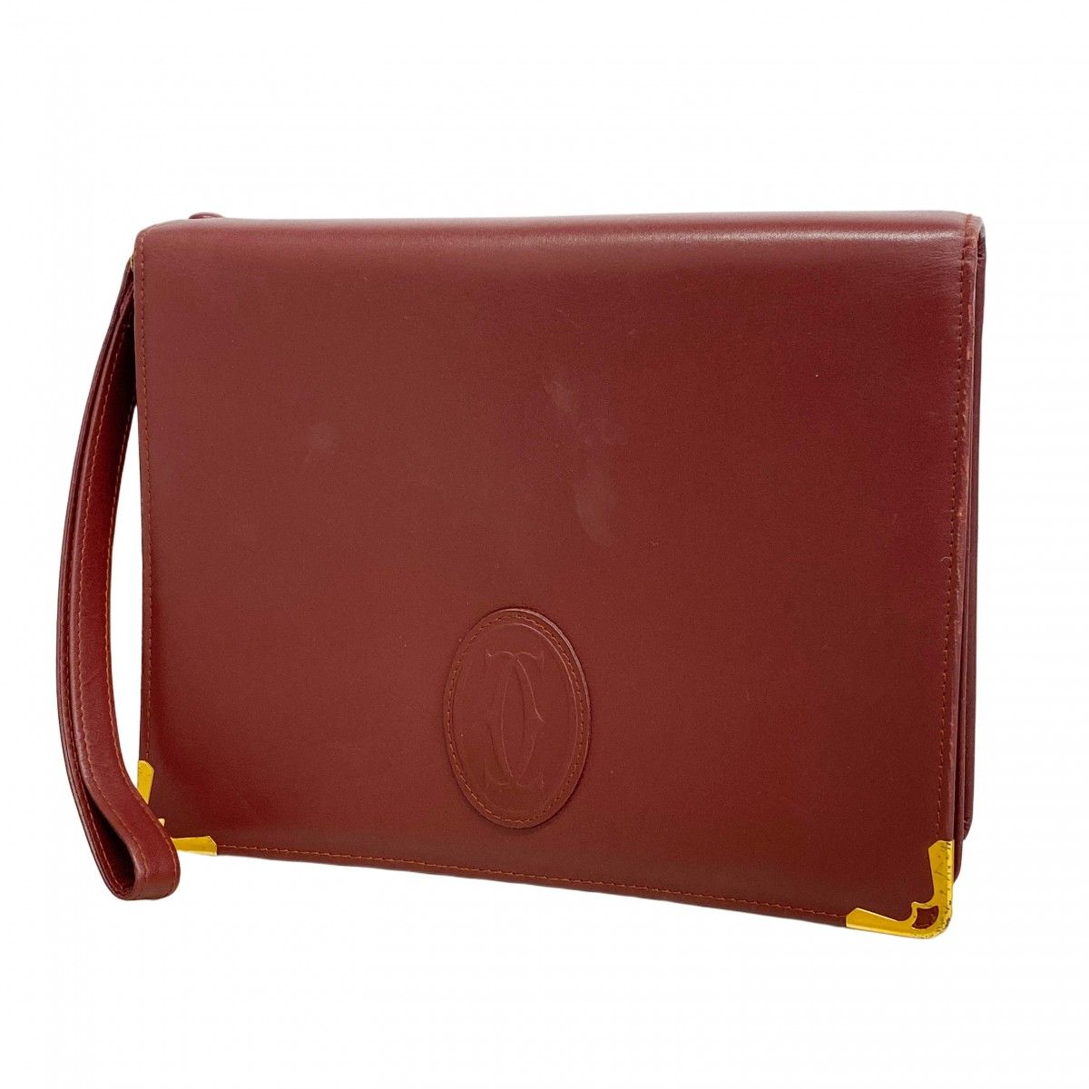 Cartier Clutch Must Leather Bordeaux Gold