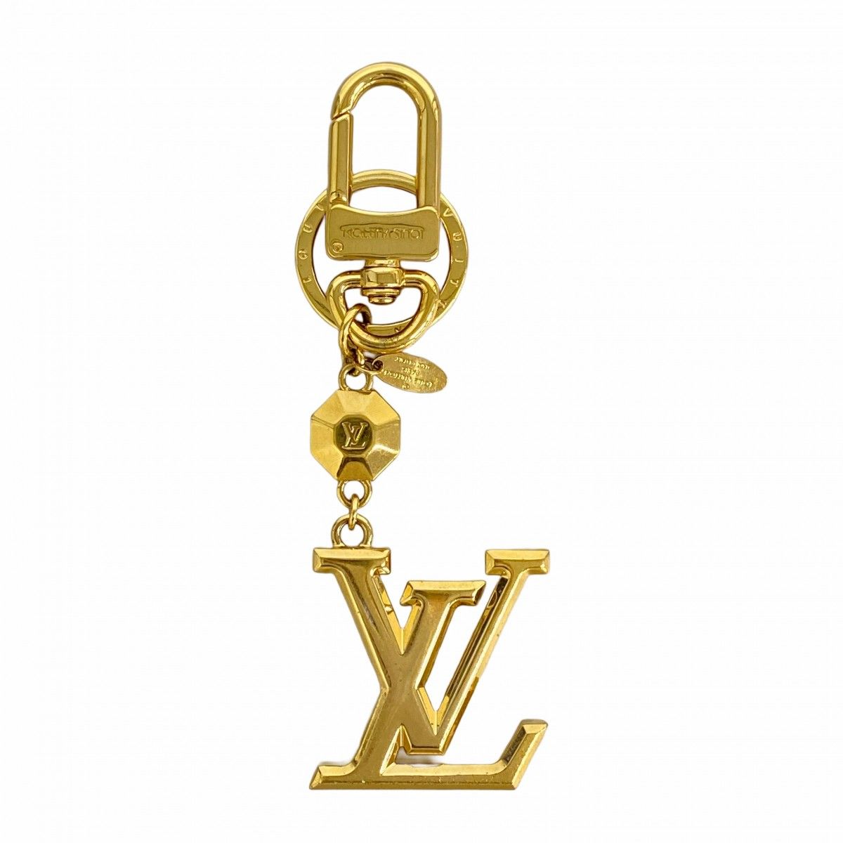 Louis Vuitton Key Holder Charm LV Facet Gold