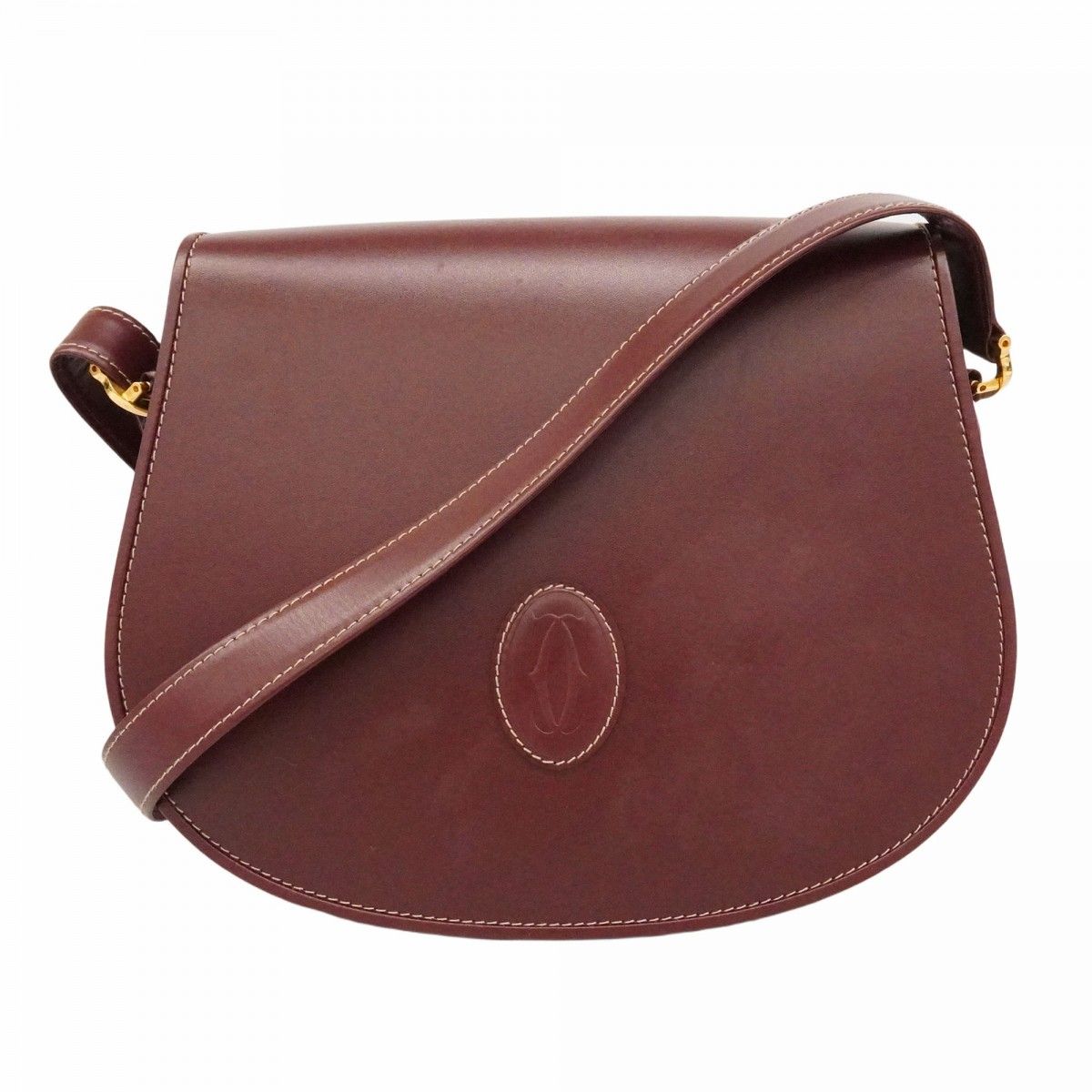Cartier Shoulder Bag Must Leather Bordeaux Gold