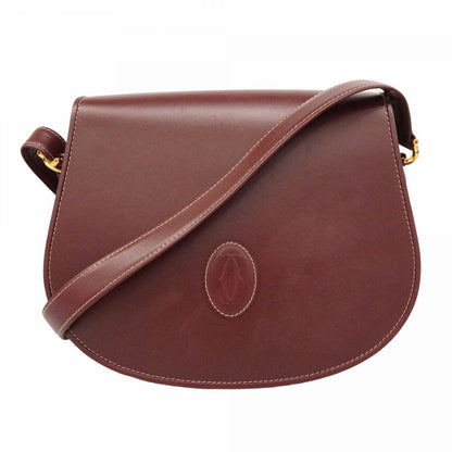 Cartier Shoulder Bag Must Leather Bordeaux Gold