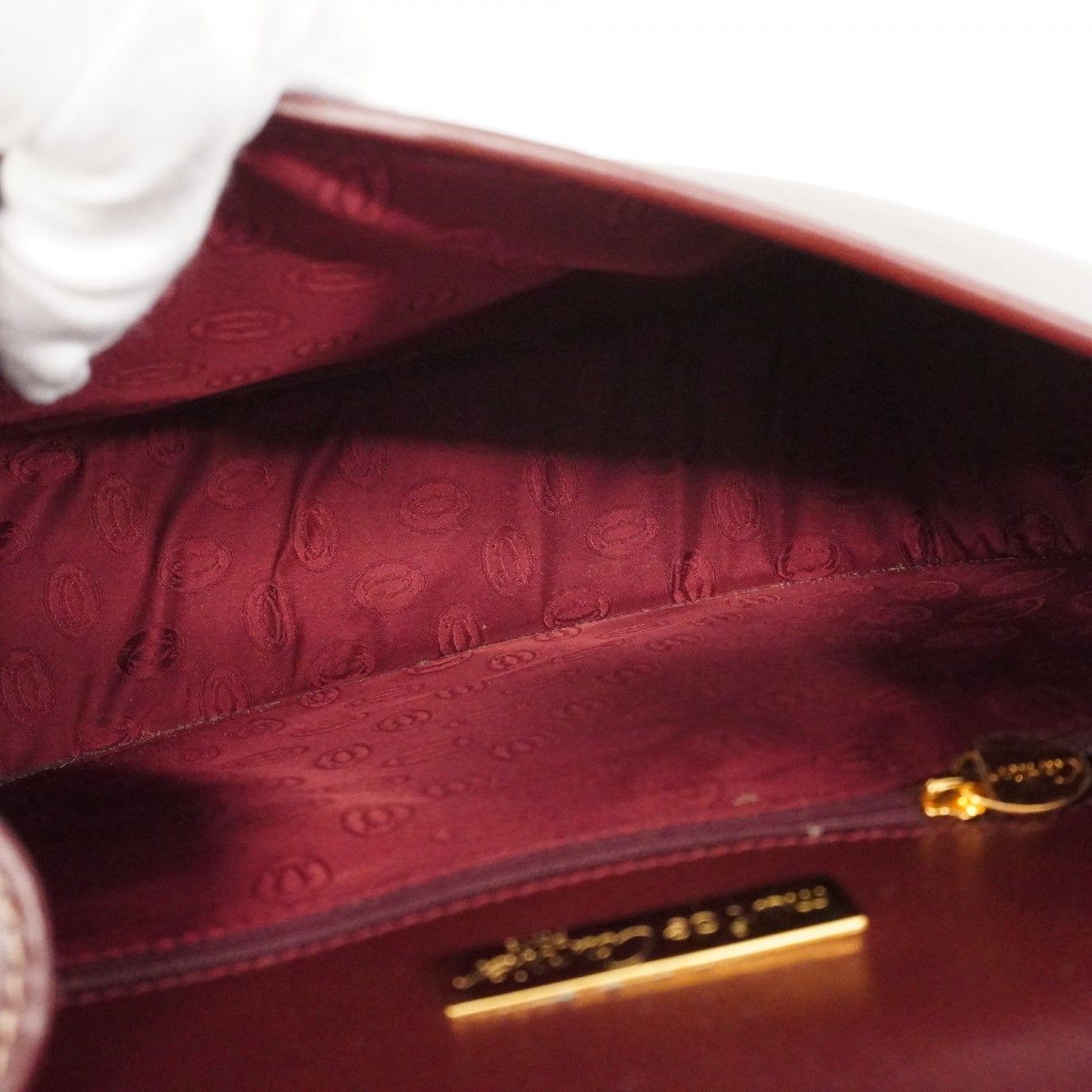 Cartier Shoulder Bag Must Leather Bordeaux Gold — view 4