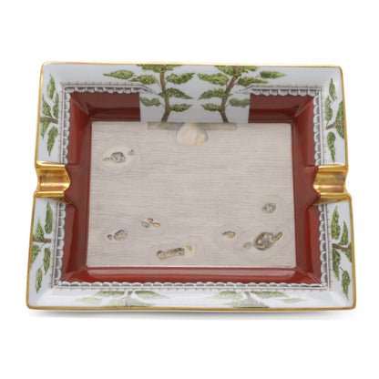Hermes Ashtray Tray Case Karesansui Japanese Garden Ceramic White Bordeaux