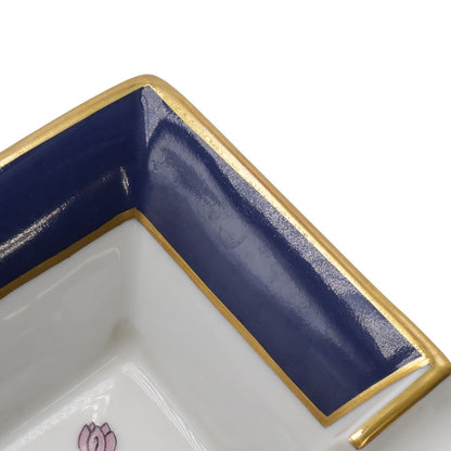 Hermes Ashtray Tray Case Panthere Leopard Print Animal Ceramic White Navy Gold — view 4