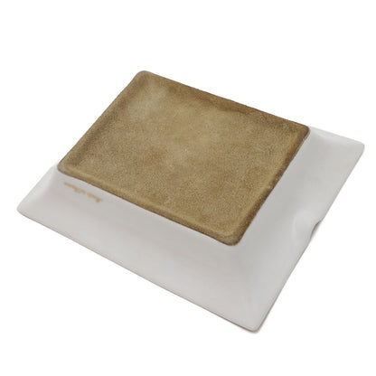 Hermes Ashtray Tray Case Ceramic White Master de Gold — view 2