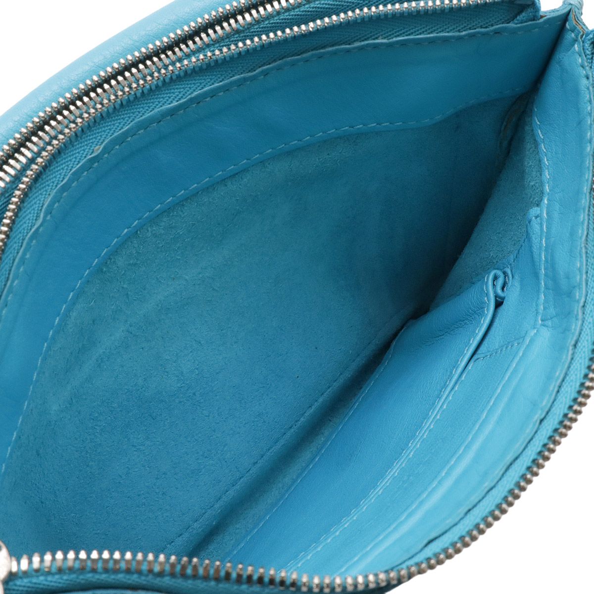 Balenciaga Paper Triple XS Shoulder Bag Pochette 2-Way Clutch Leather Turquoise — view 6
