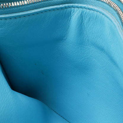 Balenciaga Paper Triple XS Shoulder Bag Pochette 2-Way Clutch Leather Turquoise — view 7