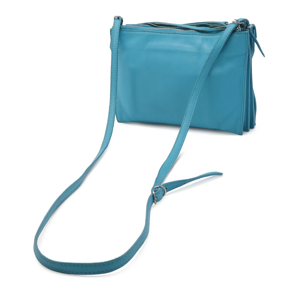 Balenciaga Paper Triple XS Shoulder Bag Pochette 2-Way Clutch Leather Turquoise — view 2