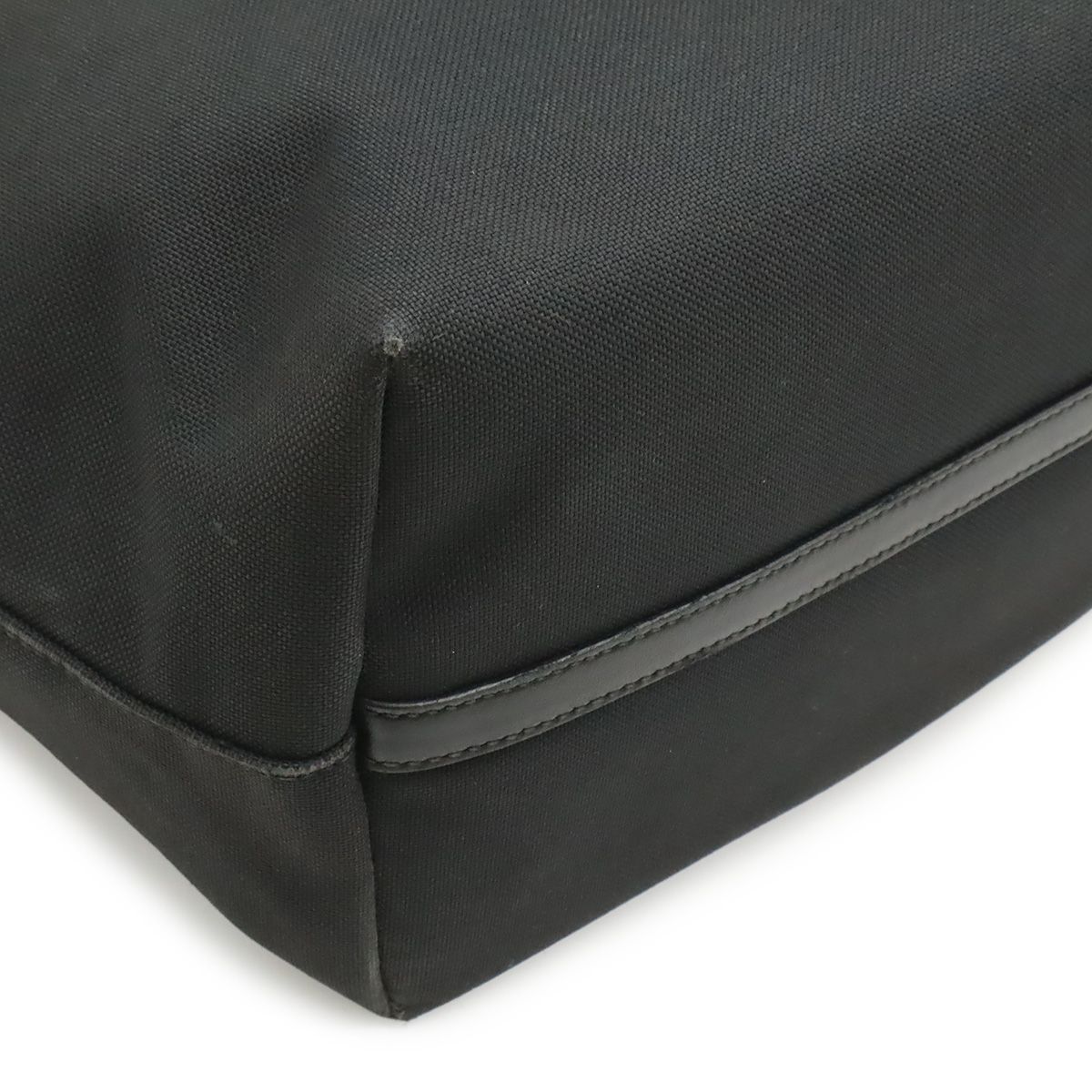 Prada Logo Jacquard Tote Shoulder Canvas Leather Nero Black — view 3