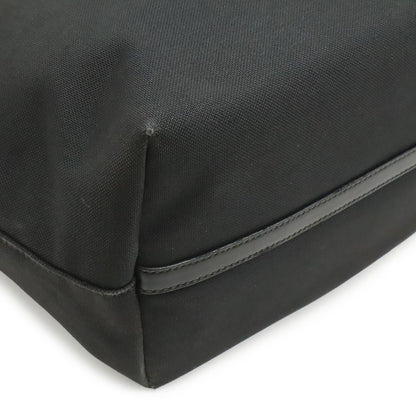 Prada Logo Jacquard Tote Shoulder Canvas Leather Nero Black — view 3