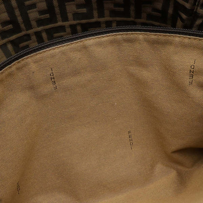 Fendi Zucca Pattern Braided Tote Shoulder Leather Dark Brown — view 8