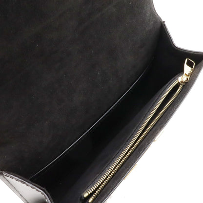 Louis Vuitton Pochette e MM Chain Shoulder Bag Crossbody Leather Noir Black — view 6