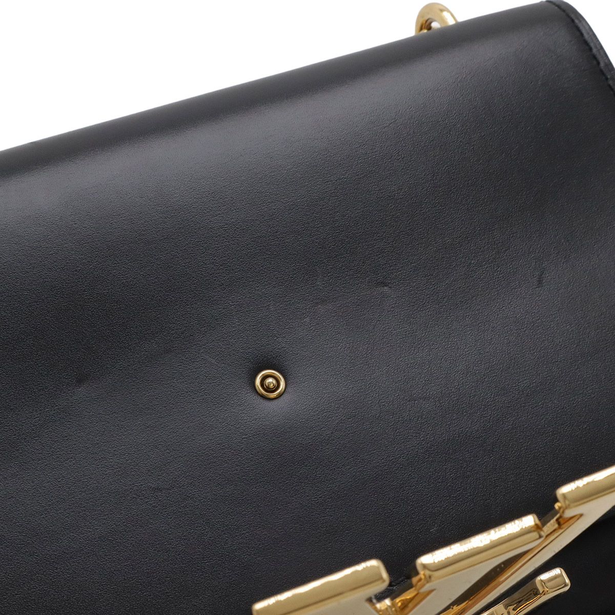 Louis Vuitton Pochette e MM Chain Shoulder Bag Crossbody Leather Noir Black — view 5