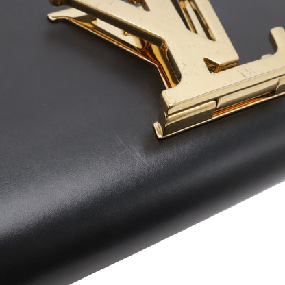 Louis Vuitton Pochette e MM Chain Shoulder Bag Crossbody Leather Noir Black — view 9