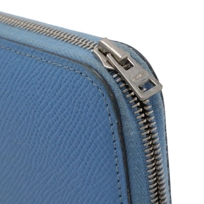 Hermes Azap Long Silk in Zip Around Wallet Veau Light Blue Silver — view 4