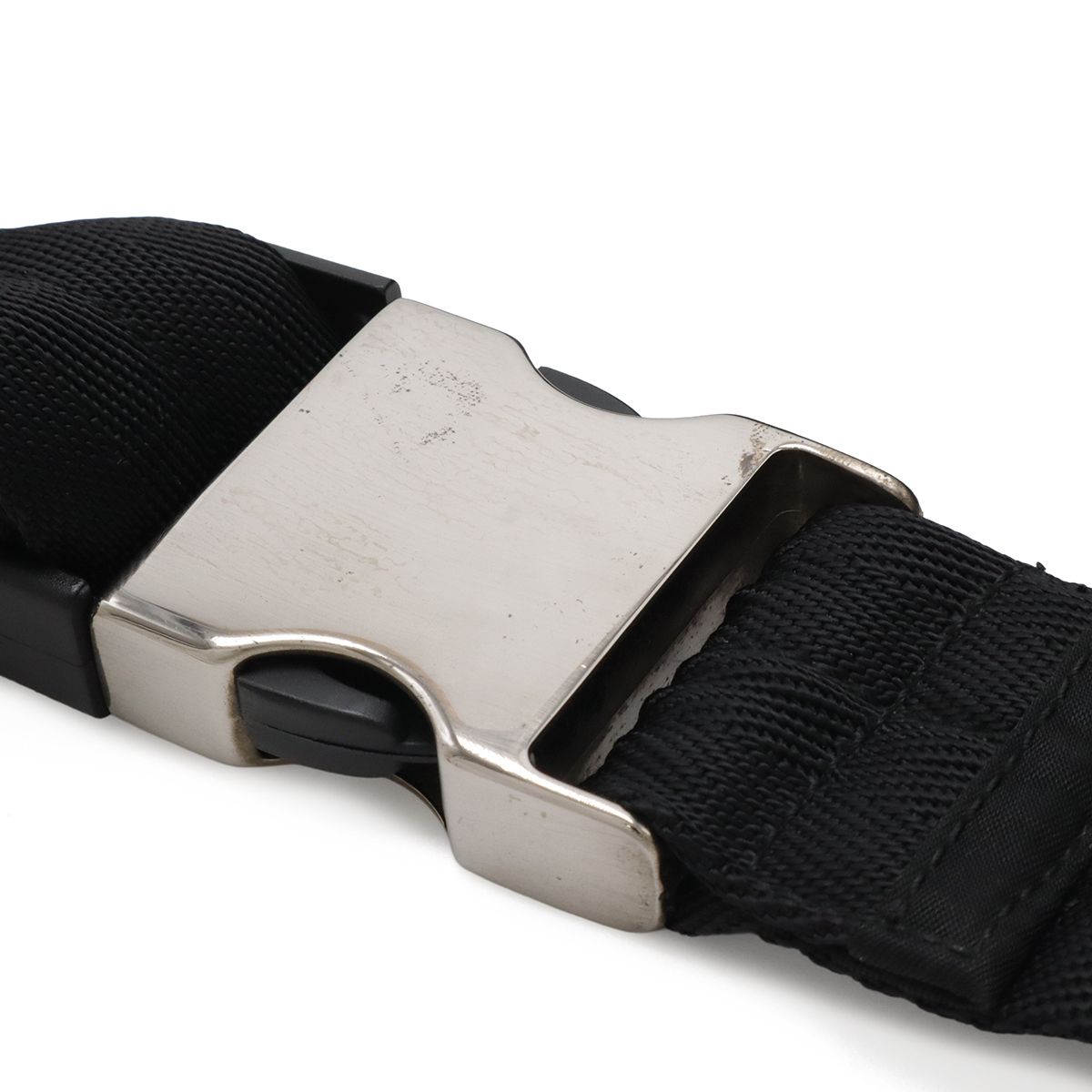 Prada Triangle Logo Waist Pouch Bag Hip Nylon Nero Black Silver — view 6