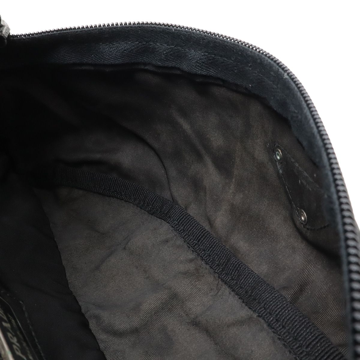 Prada Triangle Logo Waist Pouch Bag Hip Nylon Nero Black Silver — view 9