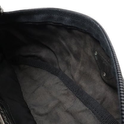 Prada Triangle Logo Waist Pouch Bag Hip Nylon Nero Black Silver — view 9