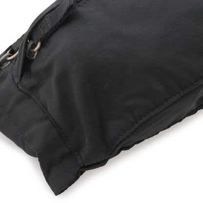 Prada Triangle Logo Waist Pouch Bag Hip Nylon Nero Black Silver — view 3