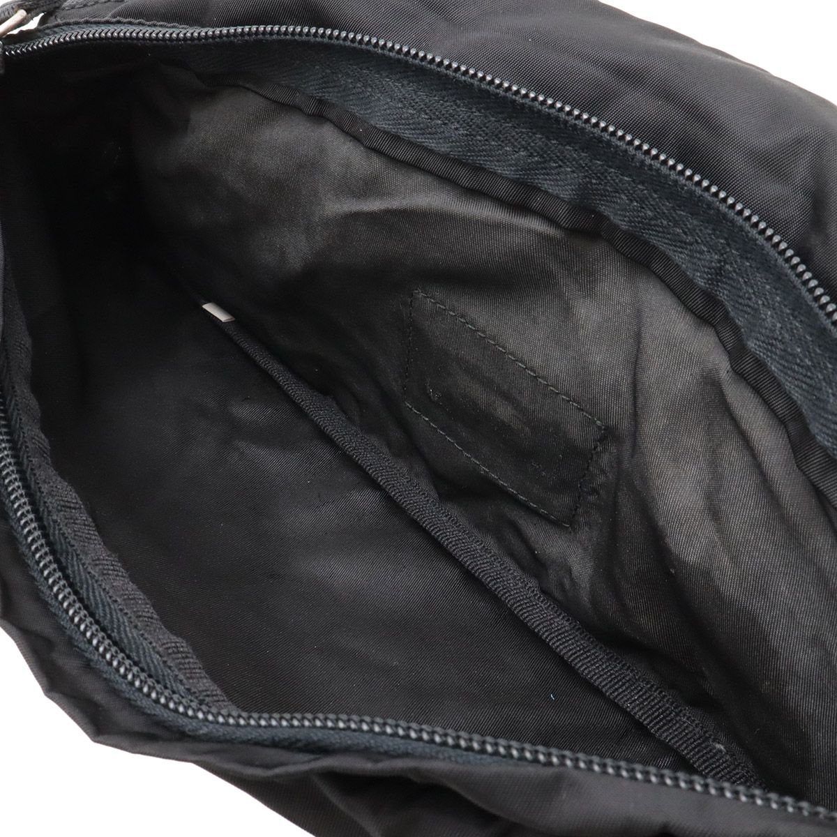 Prada Triangle Logo Waist Pouch Bag Hip Nylon Nero Black Silver — view 7