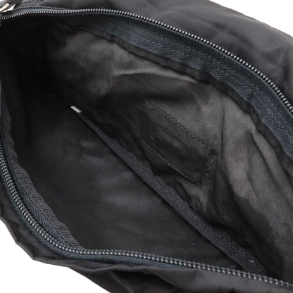 Prada Triangle Logo Waist Pouch Bag Hip Nylon Nero Black Silver — view 7