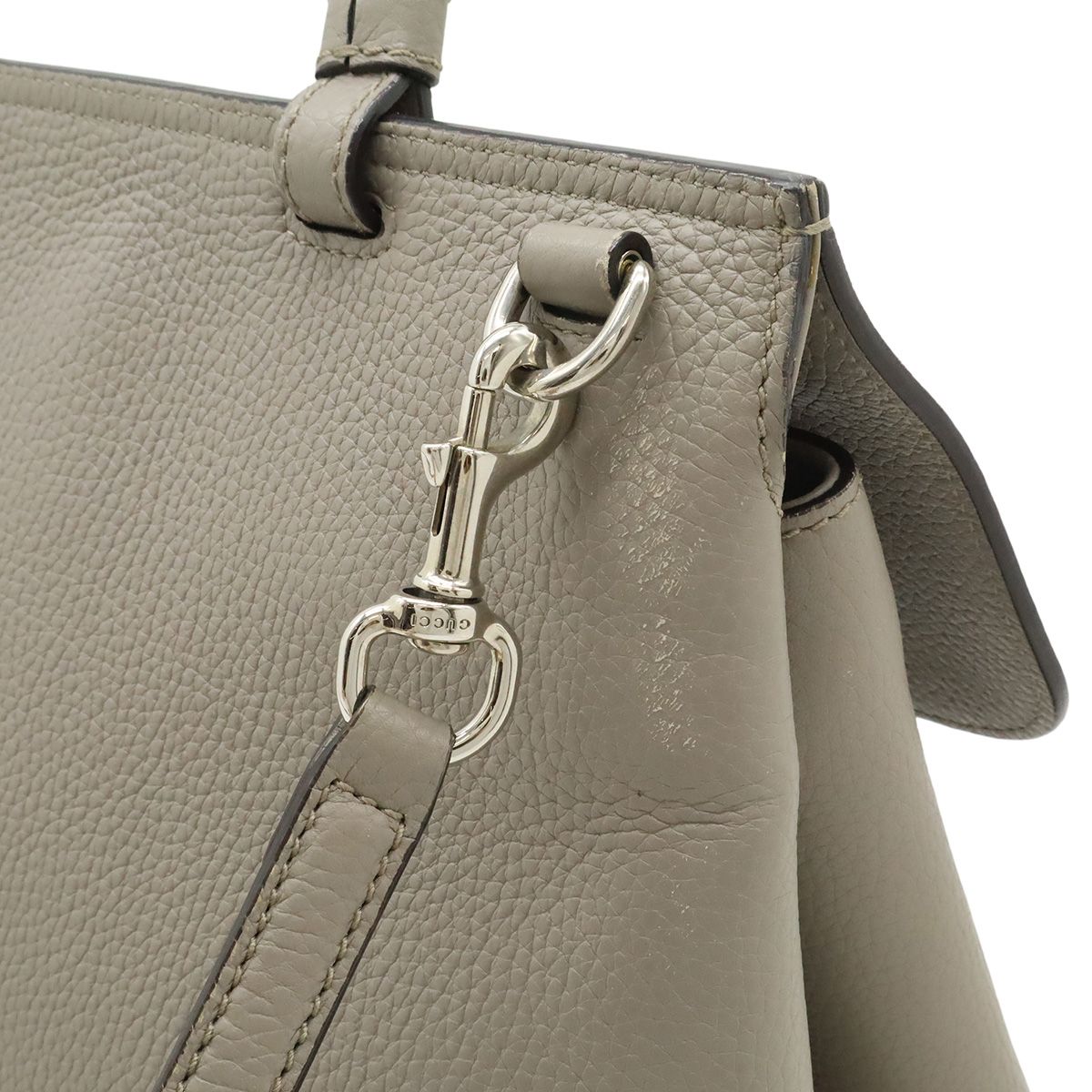 Gucci Bamboo Daily Top Handle 2-Way Shoulder Bag Leather Gray Silver — view 5