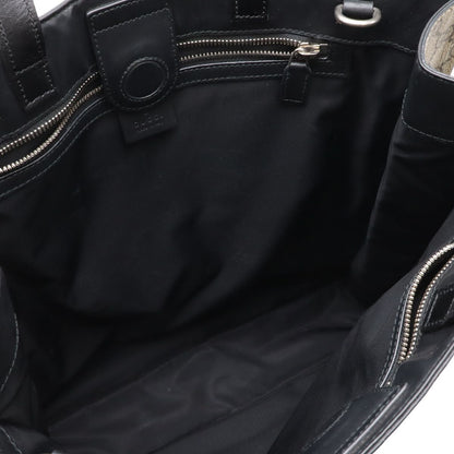 Gucci Soft GG Supreme Tote 2-Way Shoulder Bag Crossbody Leather Beige Black — view 6