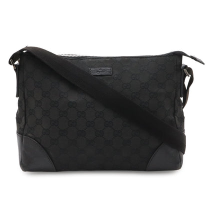 Gucci GG Canvas Shoulder Bag Crossbody Leather Black
