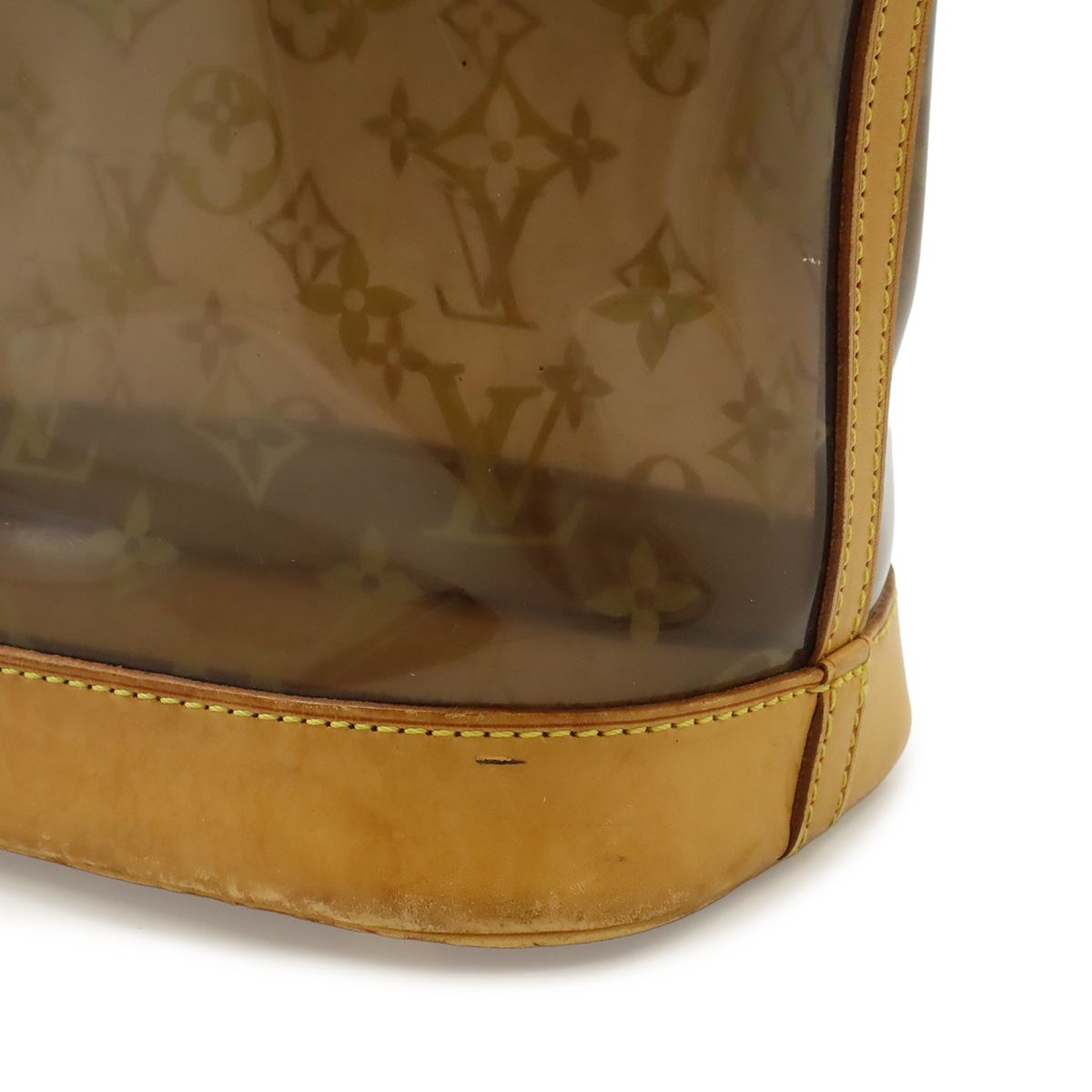 Louis Vuitton Monogram Vinyl Cover Amble MM Tote Shoulder Plastic Chain Brown — view 6