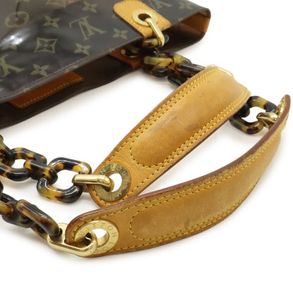 Louis Vuitton Monogram Vinyl Cover Amble MM Tote Shoulder Plastic Chain Brown — view 5
