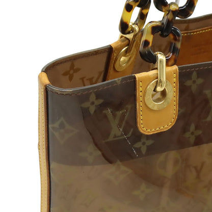 Louis Vuitton Monogram Vinyl Cover Amble MM Tote Shoulder Plastic Chain Brown — view 4