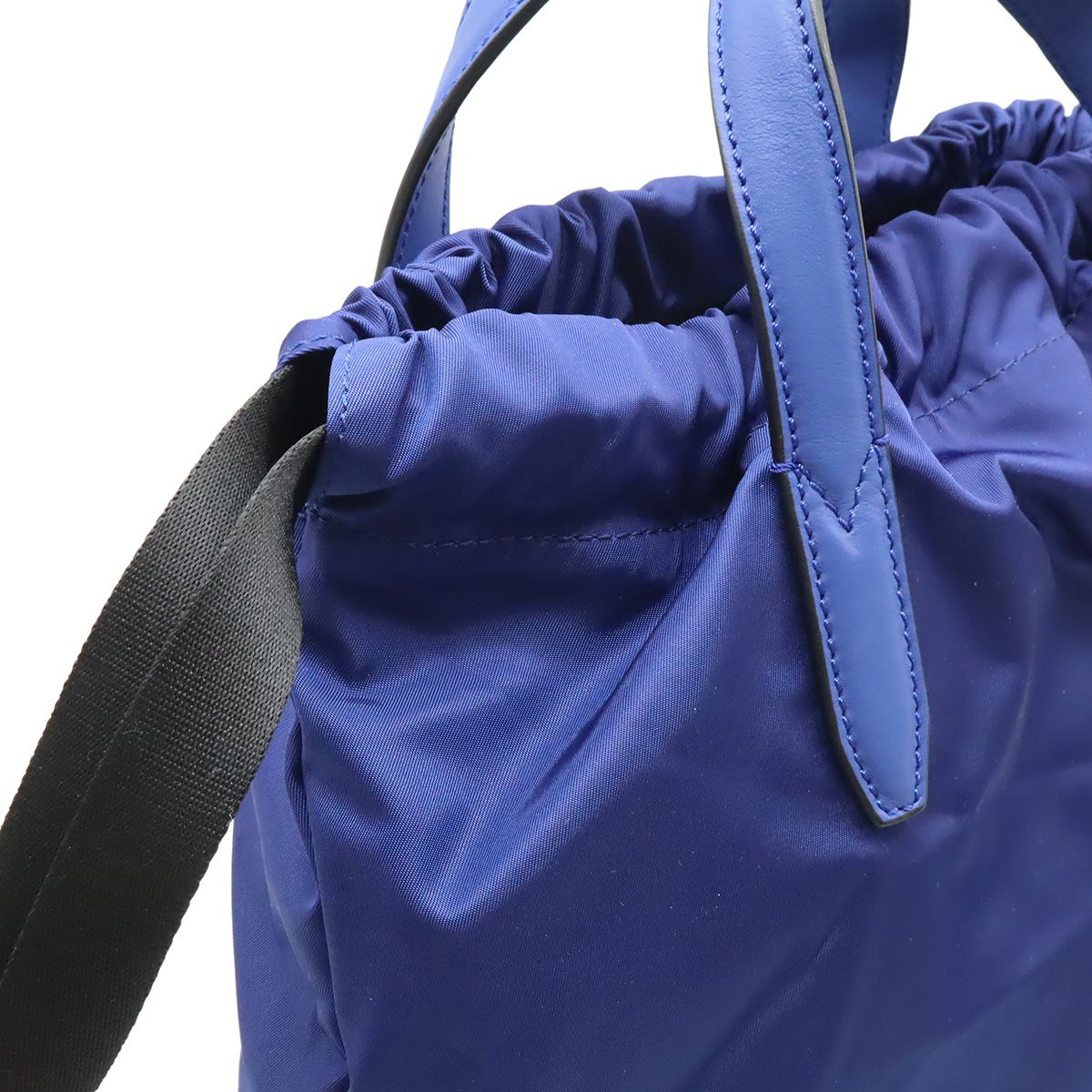Fendi Logo Face Drawstring Backpack Nylon Leather Navy Blue Multicolor — view 5