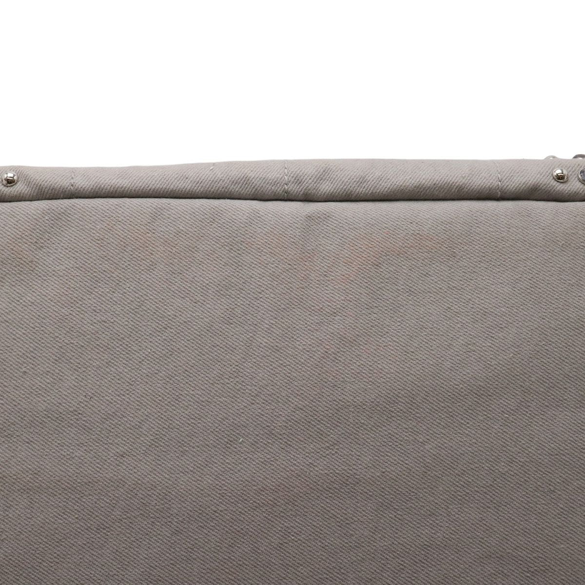 Prada Canapa Bijou Tote 2-Way Shoulder Bag Denim Nube Light Gray Overseas — view 4
