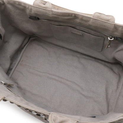 Prada Canapa Bijou Tote 2-Way Shoulder Bag Denim Nube Light Gray Overseas — view 8
