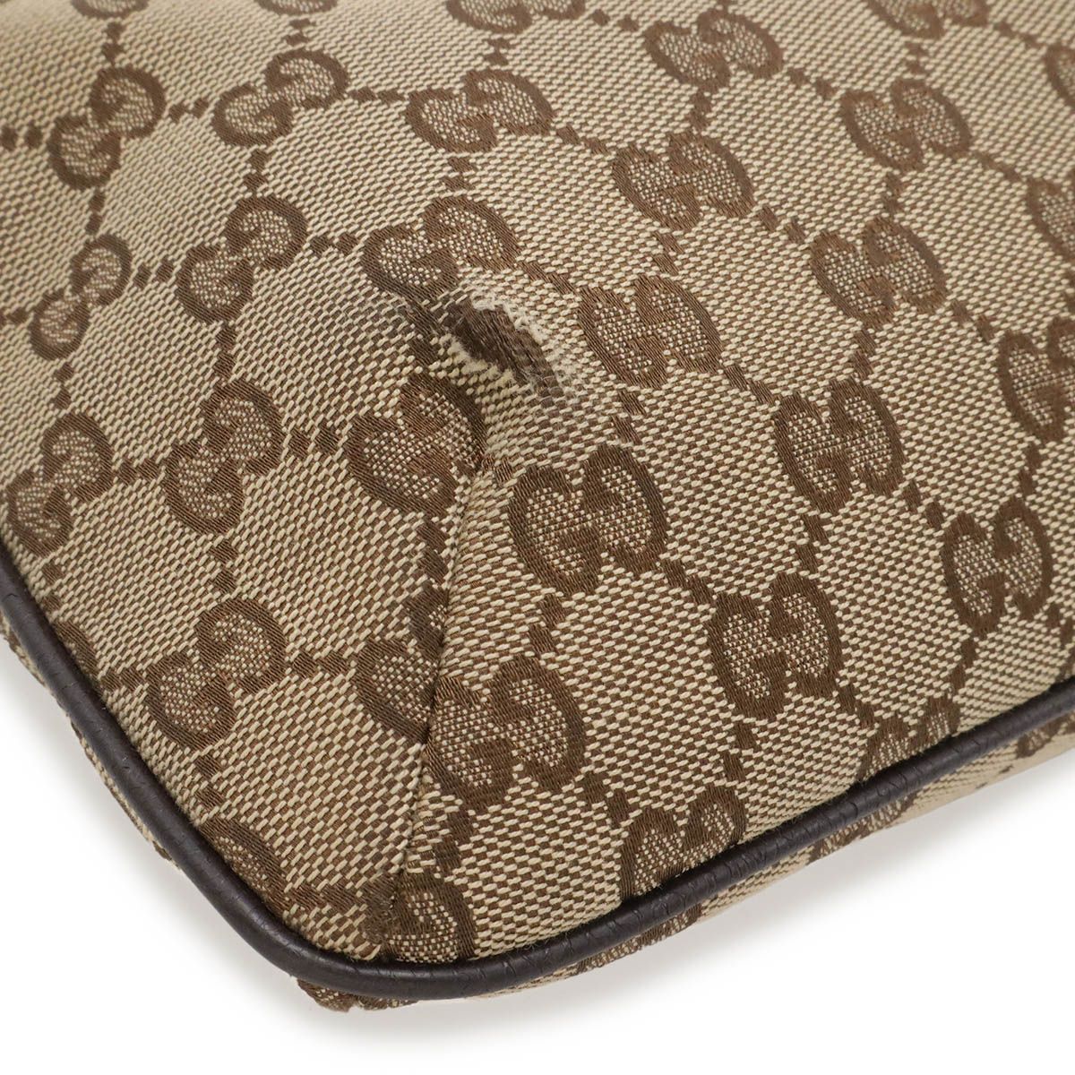 Gucci GG Canvas Sherry Line Shoulder Bag Crossbody Leather Khaki Beige Dark — view 3