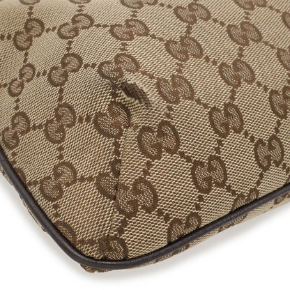 Gucci GG Canvas Sherry Line Shoulder Bag Crossbody Leather Khaki Beige Dark — view 3